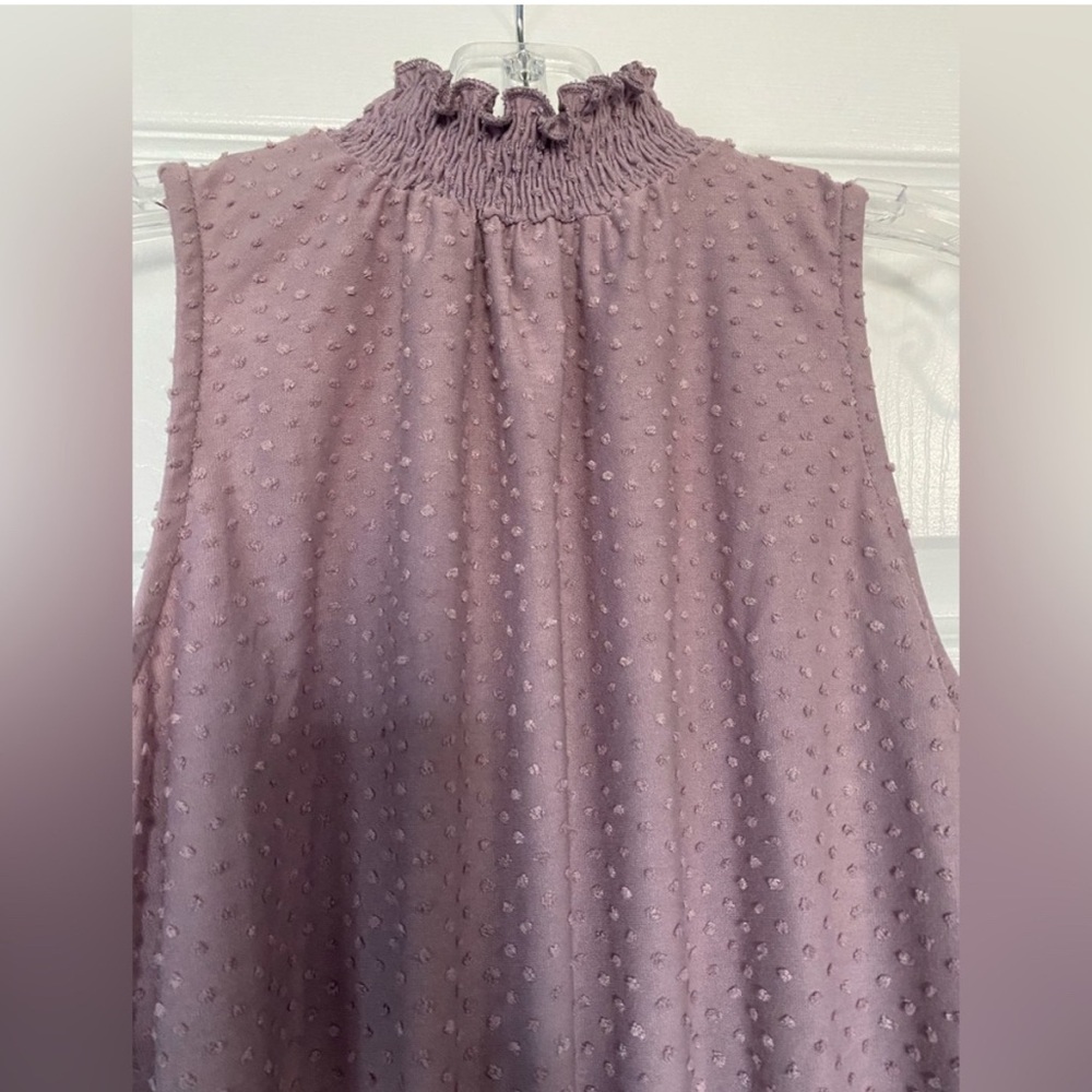 W5 Women's Sleeveless Ruffle Neck Blouse - Mauve